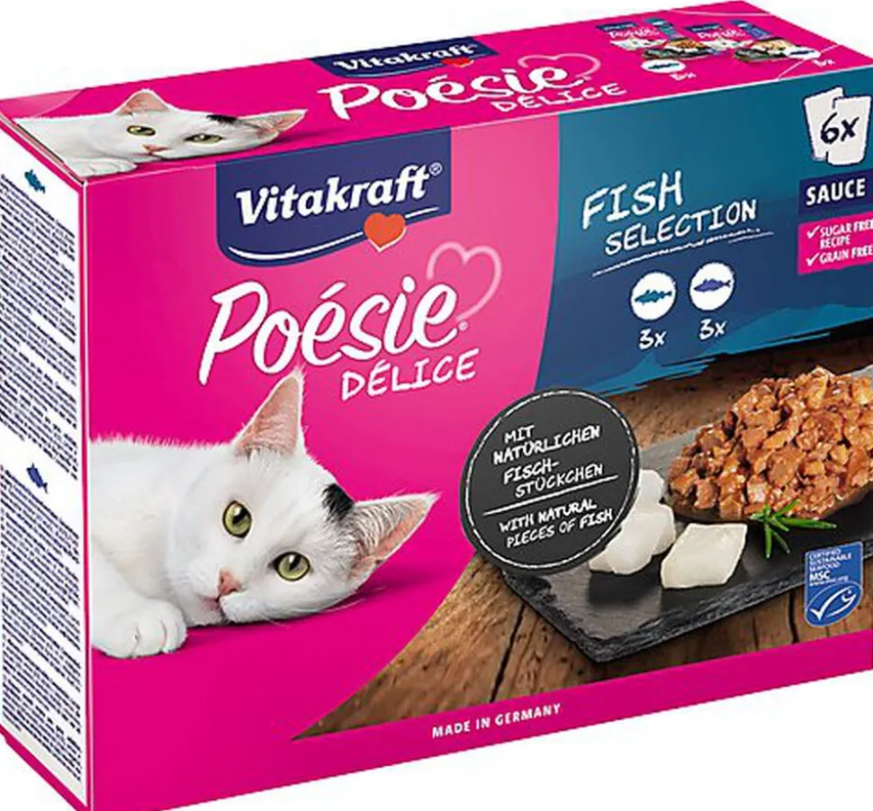 Vitakraft - Multipack Poésie Délice en Sauce aux Poissons pour Chats - 6x85g