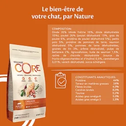 Wellness CORE - Croquettes Original Dinde et Poulet pour Chat