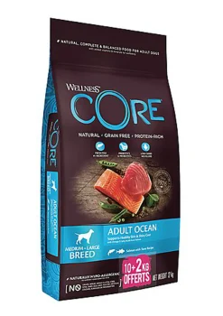 Wellness CORE - Croquettes Océan Saumon et Thon pour Chien - 10+2Kg