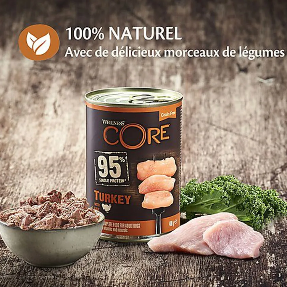 Wellness CORE - Repas Complet 95% de Dinde pour Chien - 400g