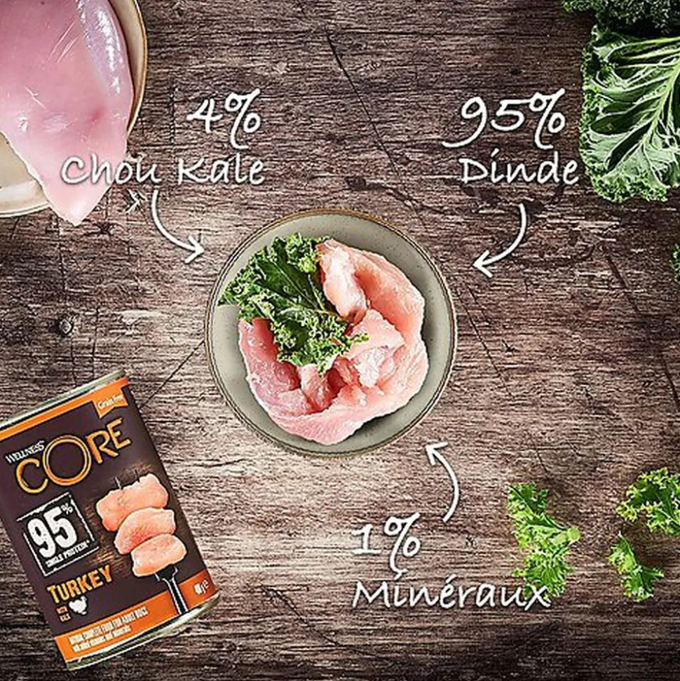 Wellness CORE - Repas Complet 95% de Dinde pour Chien - 400g