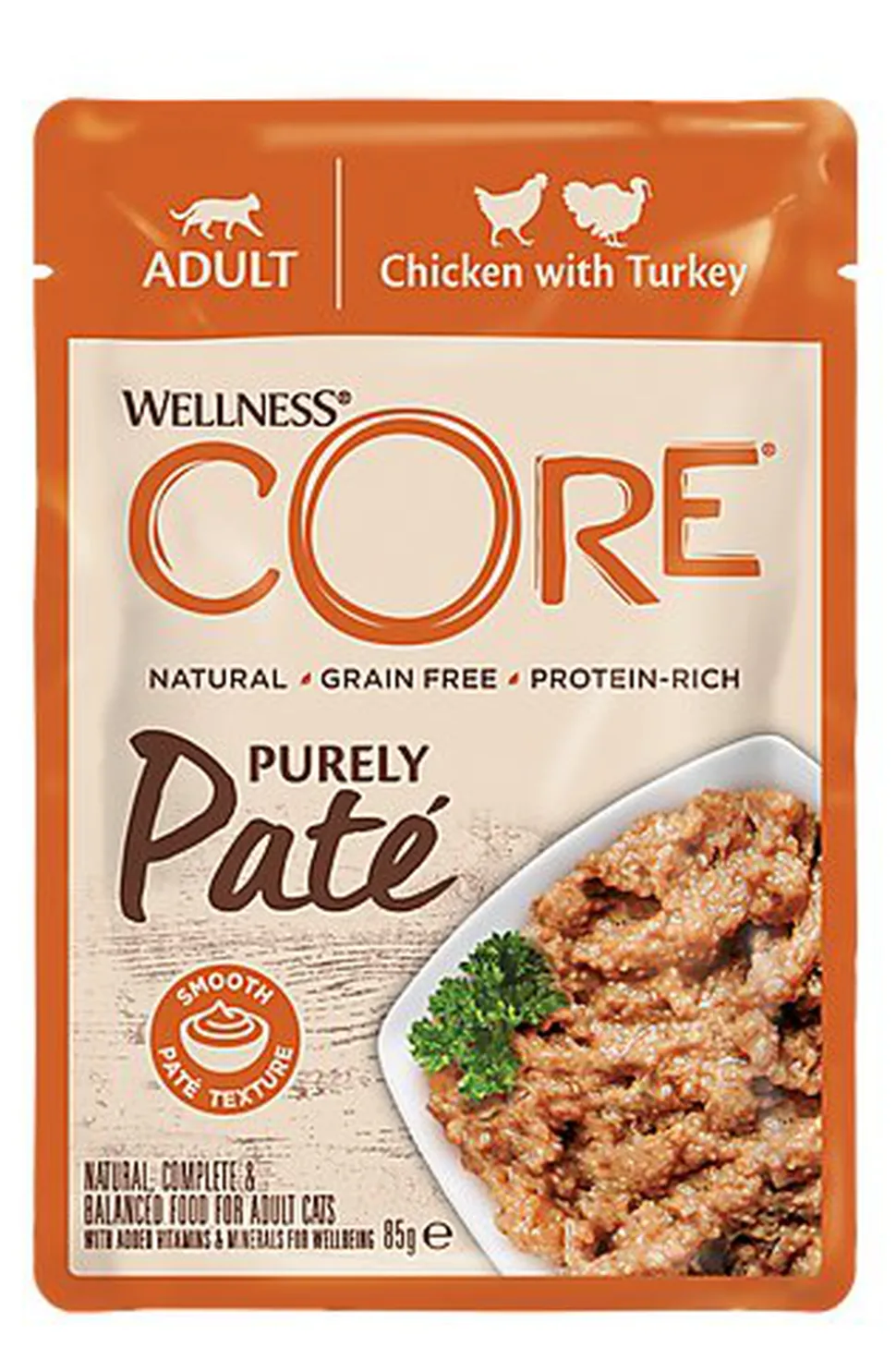 WELLNESS CORE - Repas Complet Purely Pâté au Poulet & Dinde - 85g