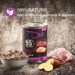 Wellness CORE - Repas Complet 95% de Dinde et Chèvre pour Chien - 400g