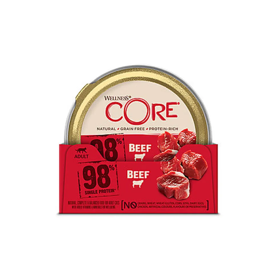 Wellness CORE - Repas Complet Naturel au Bœuf pour Chat - 85g