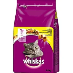 Whiskas - Croquettes +1 au Poulet pour Chat - 3,8Kg