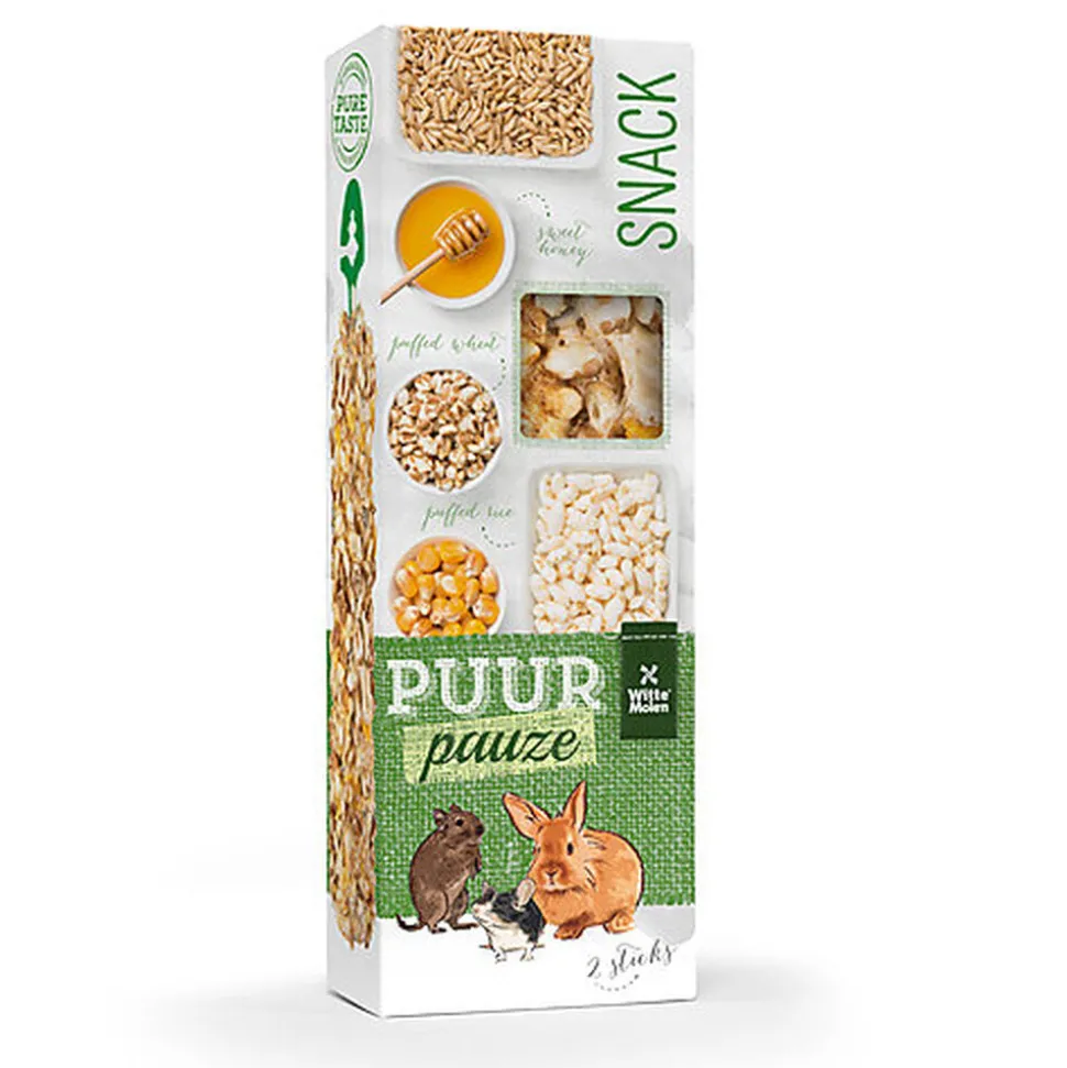 Witte Molen - Sticks Puur Pauze Céréales Soufflés & Miel - x2