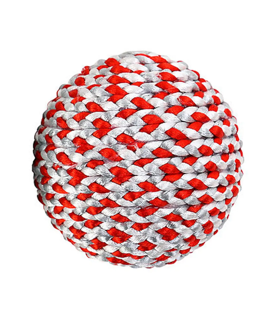 Wouapy - Balle de Noël Pelote Ruban Rouge pour Chiens - 22cm