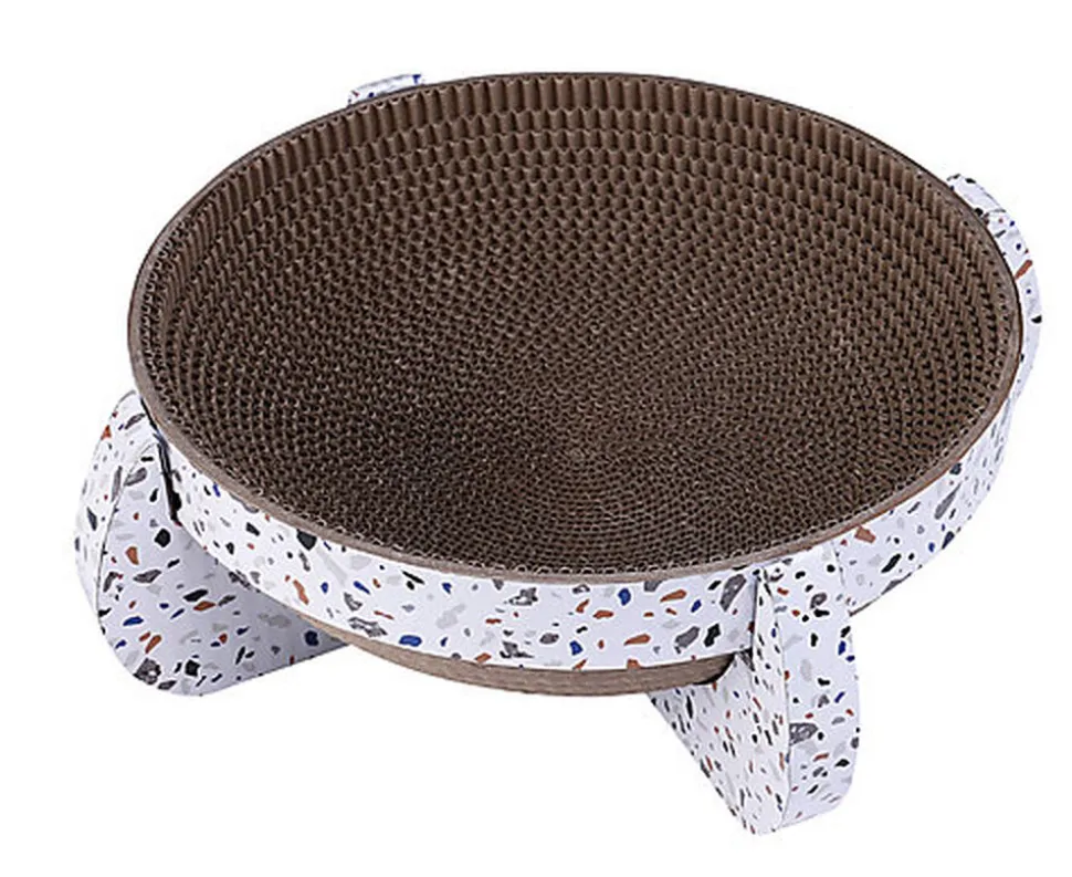 Wouapy - Griffoir Navette Terrazo pour Chats - 35x35x13cm