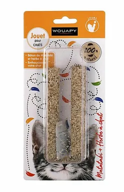 Wouapy - Jouet Baton avec Herbe à Chat et Matatabi pour Chat