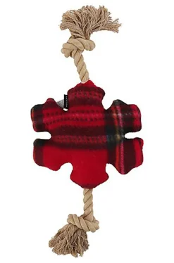 Wouapy - Jouet Flocon + Sifflet et Corde Peluche pour Chiens - 34cm