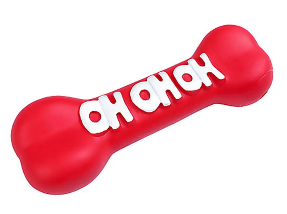 Wouapy - Jouet Os Ohohoh Vinyl pour Chiens - Rouge