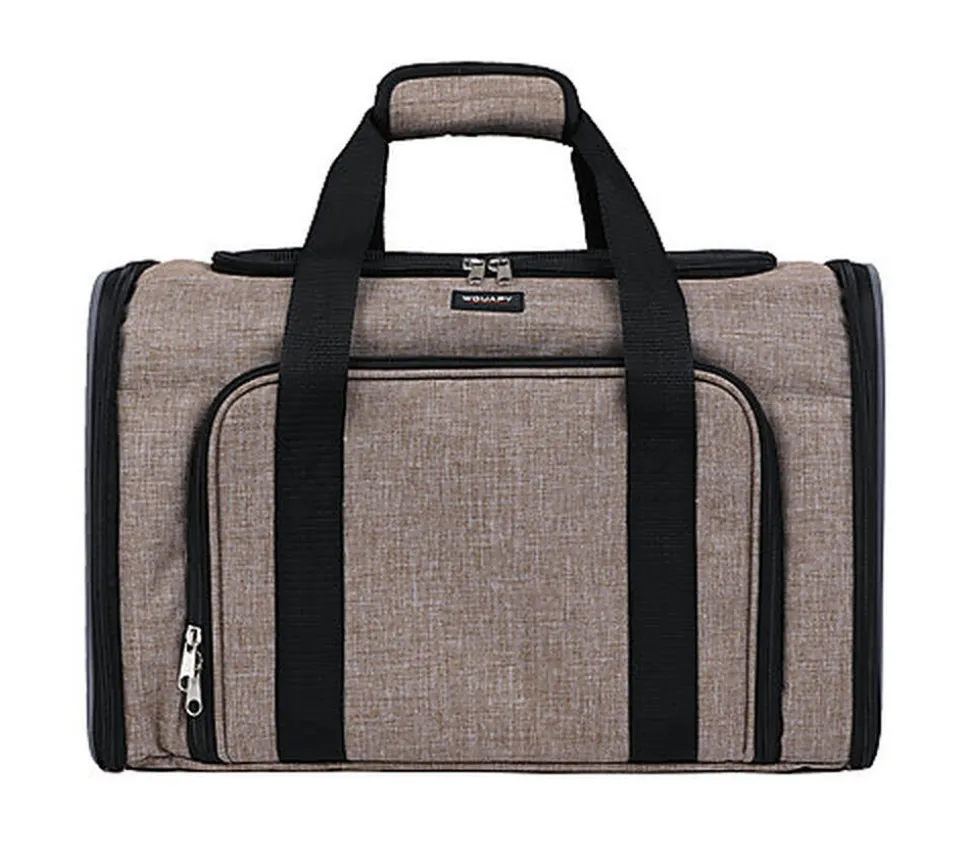 Wouapy - Sac de Transport Camping Beige pour Chien - 45x25x28cm