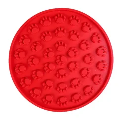 Wouapy - Tapis à Lécher Rond Rouge - 15cm