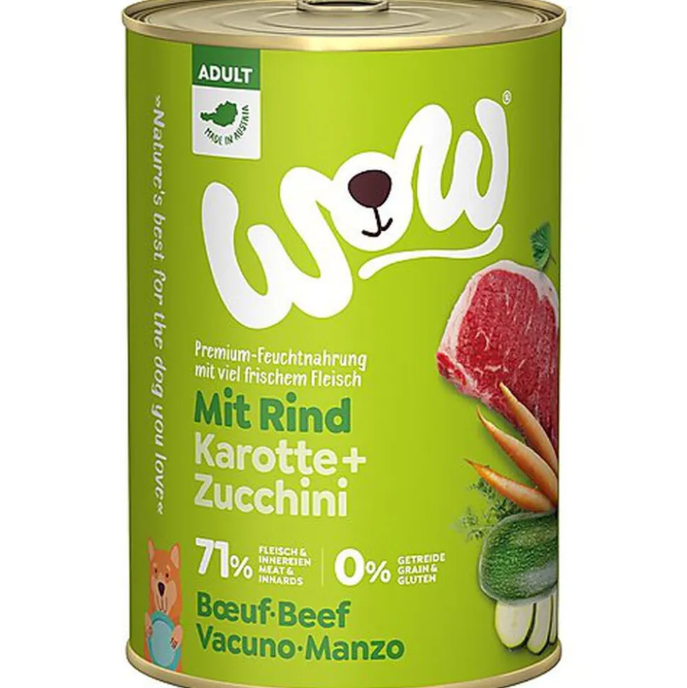Wow - Repas Complet Naturel au Boeuf pour Chien Adultes