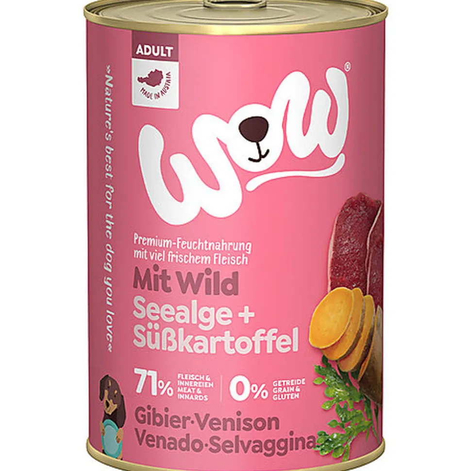 Wow - Repas Complet Naturel au Gibier pour Chien Adultes