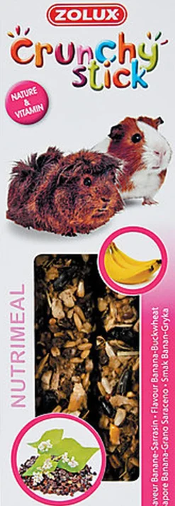 Zolux - Friandises Crunchy Stick Banane et Sarrasin pour Cochon d'inde - 115g