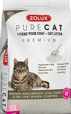 Zolux - Litière Purecat Agglomérante Premium - 15L