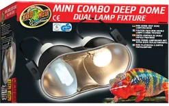 Zoomed - Support de Lampe Double Mini Dôme Profond Mini Combo Deep Dome LF-19E pour Terrarium - 2x100W