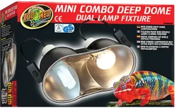 Zoomed - Support de Lampe Double Mini Dôme Profond Mini Combo Deep Dome LF-19E pour Terrarium - 2x100W